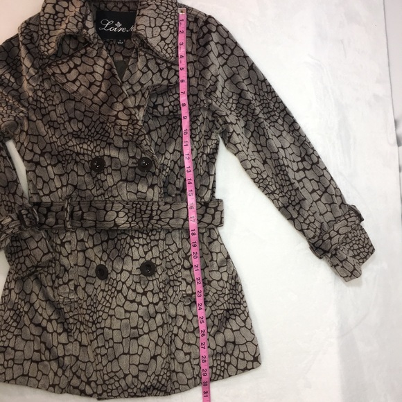 SALE!  Loire NY Animal print Trench style Jacket - Picture 6 of 7
